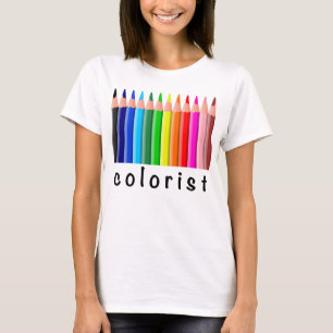 Camiseta Diseño colorista de lápices de arcoiris