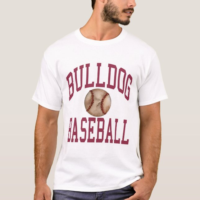 Camiseta Diseño completo del béisbol de Buldog (Anverso)