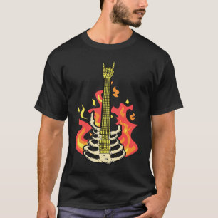 Camiseta Diseño con guitarra acústica eléctrica y de esquel