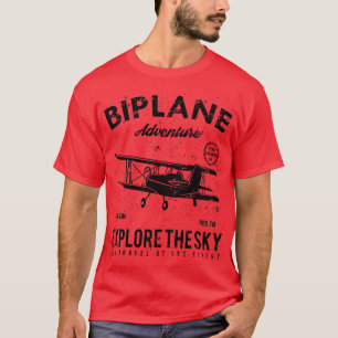 Camiseta Diseño con problemas de cosecha de biplano retro