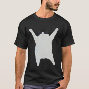 Camiseta Diseño Con Un Gato En Él Gráfico De Gato Blanco