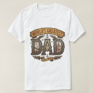 Camiseta Diseño con vibra retro del mejor papá del mundo