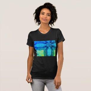 Camiseta Diseño contemporáneo Aqua Blue Green Women T-Shirt