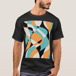 Camiseta Diseño continuo de patrón de ondas abstractas