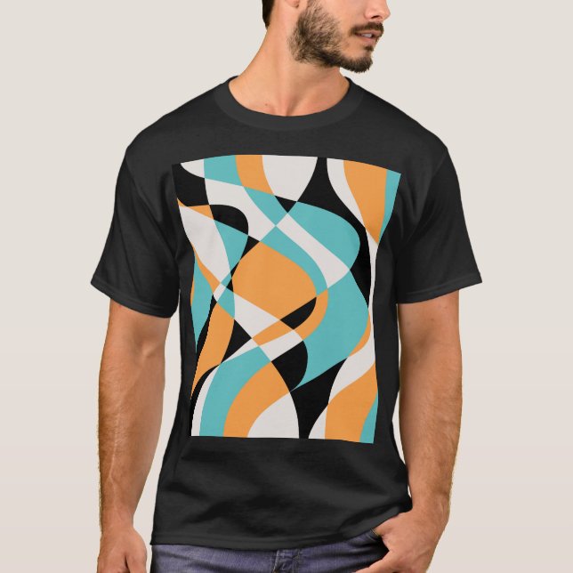 Camiseta Diseño continuo de patrón de ondas abstractas (Anverso)