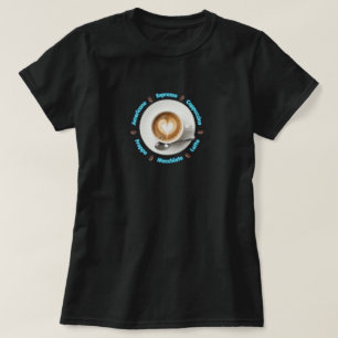 Camiseta diseño corazón leche café