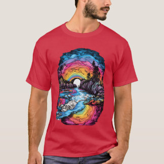 Camiseta Diseño costero vívido retro Tie Dye Coast