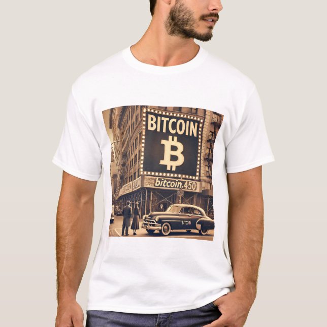 Camiseta Diseño criptográfico de anuncios BTC de Bitcoin Vi (Anverso)