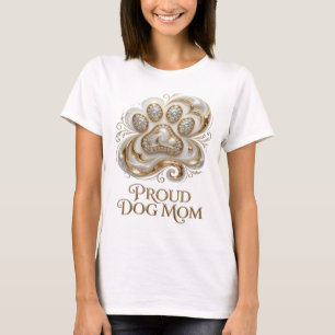 Camiseta Diseño Crisp Gold PROUD DOG MOM