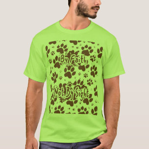 Camiseta Diseño Cristiano de Pata de Perro Por Fe No Por Vi