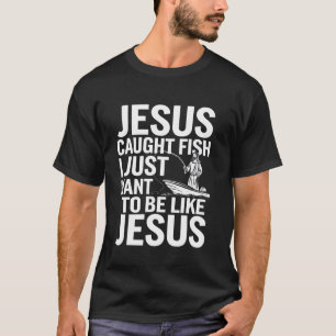 Camiseta Diseño Cristiano de Pesca Jesús Atrapó Pescado, As
