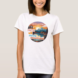 Camiseta Diseño Cristiano Mover Montañas de Fe