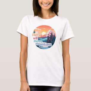 Camiseta Diseño Cristiano Mueve Montañas por la Fe