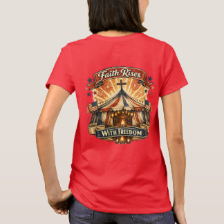 Camiseta Diseño Cristiano Patriótico La Fe Se Eleva