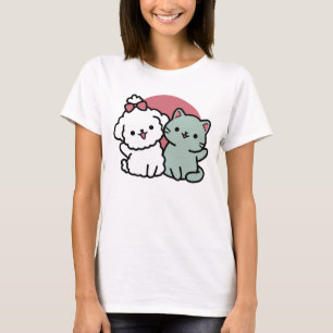 Camiseta Diseño 'Cuatro amigos reales para siempre' de gato