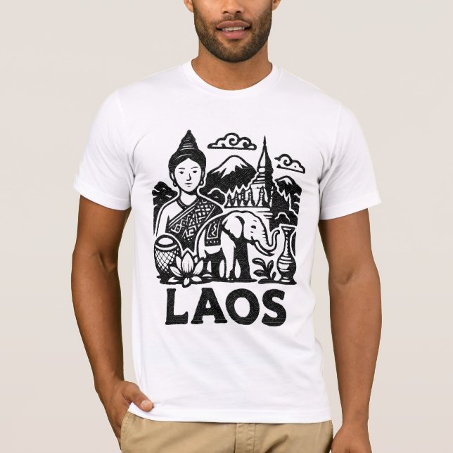 Camiseta diseño cultural lao (Anverso)
