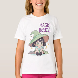 Camiseta Diseño curado de brujas para bebés de Kawaii para