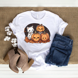 Camiseta Diseño Cute Kawaii Cat Halloween