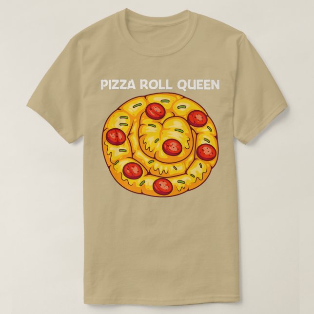 Camiseta Diseño Cute Pizza Roll Para Mujeres Pizza Snack F (Diseño del anverso)