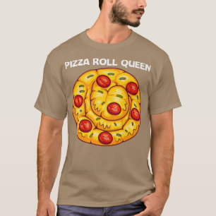 Camiseta Diseño Cute Pizza Roll Para Mujeres Pizza Snack F