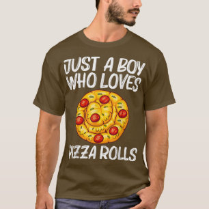 Camiseta Diseño Cute Pizza Roll Para Niños Pizza Snack F
