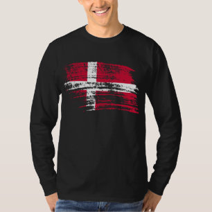 Camiseta Diseño danés fresco de la bandera