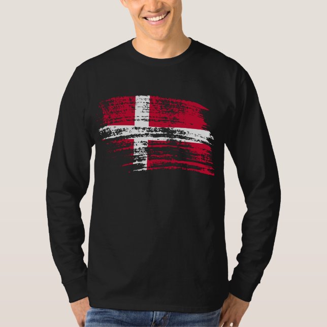 Camiseta Diseño danés fresco de la bandera (Anverso)