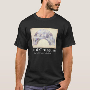 Camiseta Diseño de abanico Jardín bajo la nieve Paul Gaugui