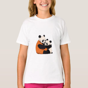 Camiseta Diseño de abrazos de pandas - Atractivo y acogedor