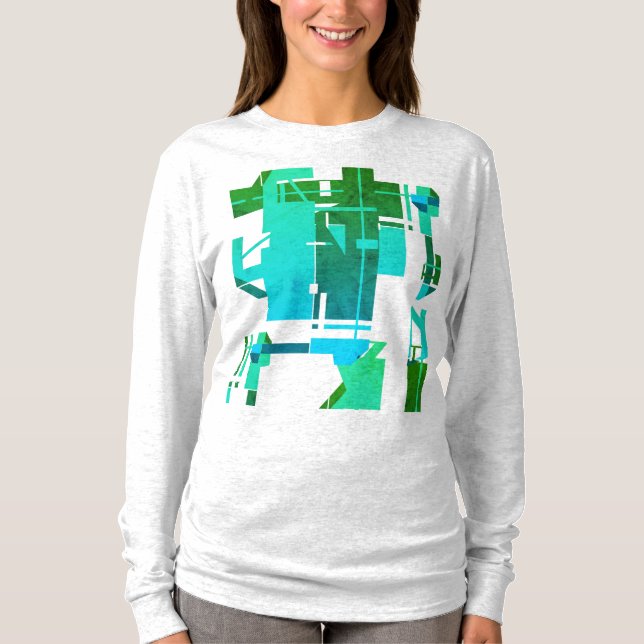 Camiseta Diseño de abstracto geométrico geométrico verde os (Anverso)