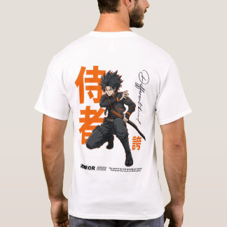 Camiseta Diseño de acción de ropa callejera de guerrero jap