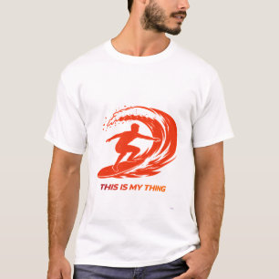 Camiseta Diseño de acción de silueta de surf de estilo de v