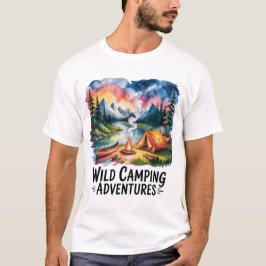 Camiseta Diseño de acuarela de Wild Camping Adventures