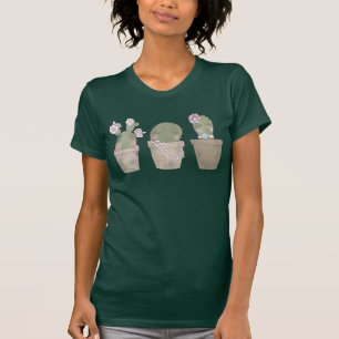 Camiseta Diseño de acuarela del trío Cactus sonriente