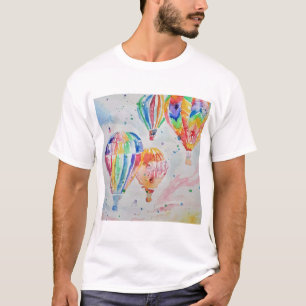 Camiseta Diseño de acuarela en globo aerostático
