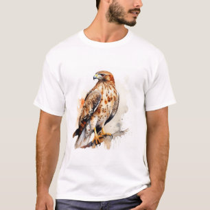 Camiseta Diseño de acuarela Red Tail Hawk