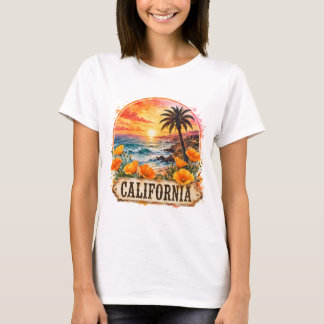 Camiseta Diseño de acuarela tropical de flor de playa de Ca