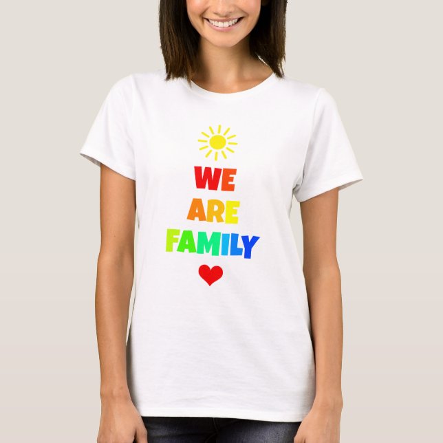 Camiseta Diseño de adopción del sol de arcoiris de la famil (Anverso)