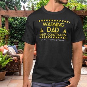 Camiseta Diseño de advertencia de papá en construcción