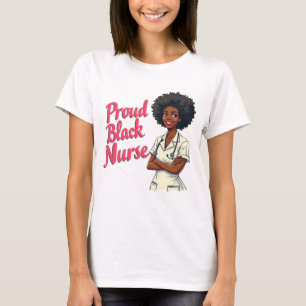 Camiseta Diseño de Agradecimiento de Enfermera Negra Orgull