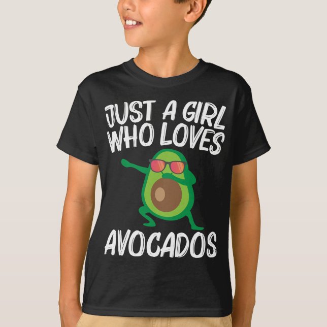 Camiseta Diseño De Aguacate Para Chicas Niños Frutos Saluda (Anverso)