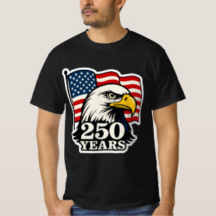 Camiseta Diseño de águila y bandera patriótica durante 250