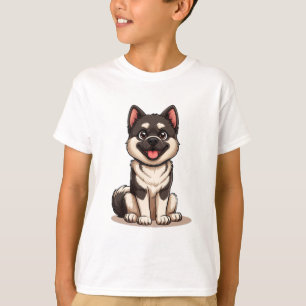 Camiseta Diseño de Akita Americano de dibujos animados lind