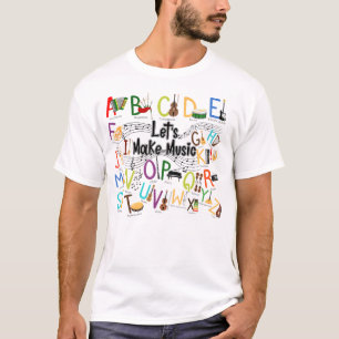 Camiseta Diseño De Alfabeto Cuto Para El Profesor De Música