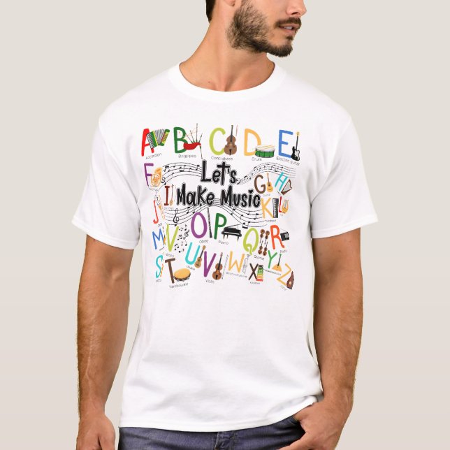 Camiseta Diseño De Alfabeto Cuto Para El Profesor De Música (Anverso)