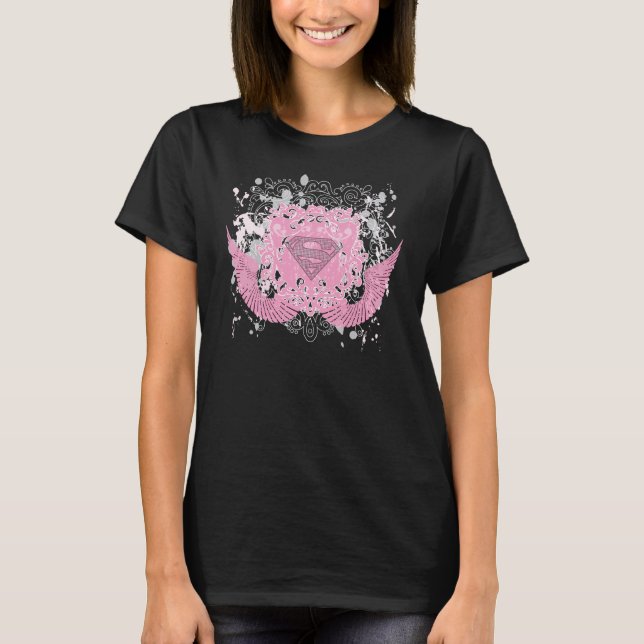 Camiseta Diseño de algas rosadas de superchica (Anverso)