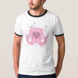 Camiseta Diseño de algas rosadas de superchica