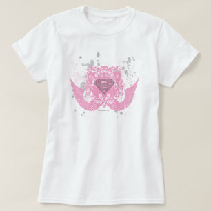 Camiseta Diseño de algas rosadas de superchica