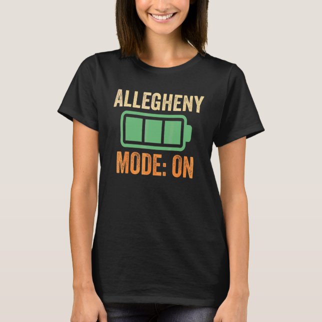 Camiseta Diseño de Allegheny Mode con batería (Anverso)