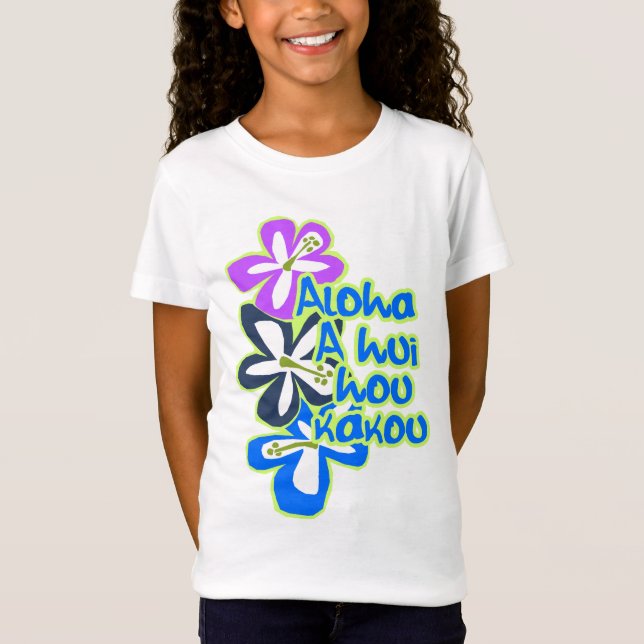 Camiseta Diseño de Aloha Floral en Hawái Pokii (Anverso)